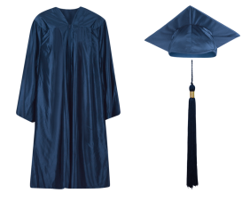 Cap, Gown and Tassel Set : Shiny Finish