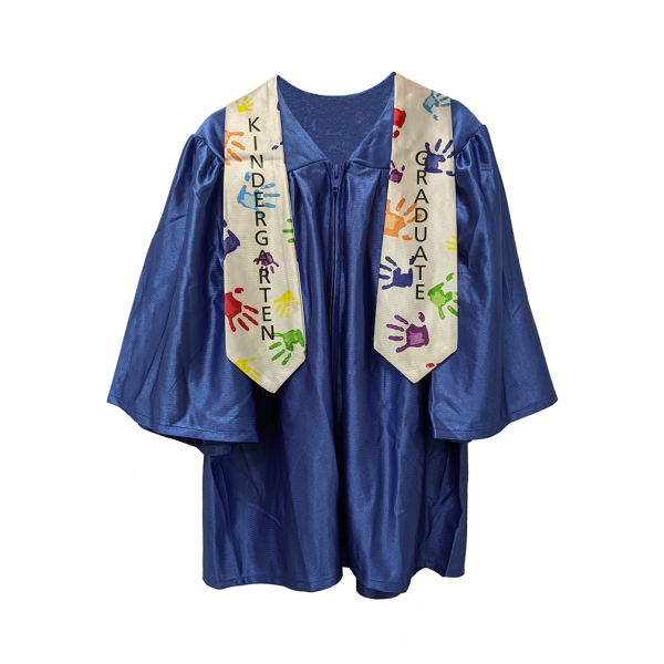 Pre-K / Kindergarten Cap, Gown, Tassel and Stole Set : Shiny Finish